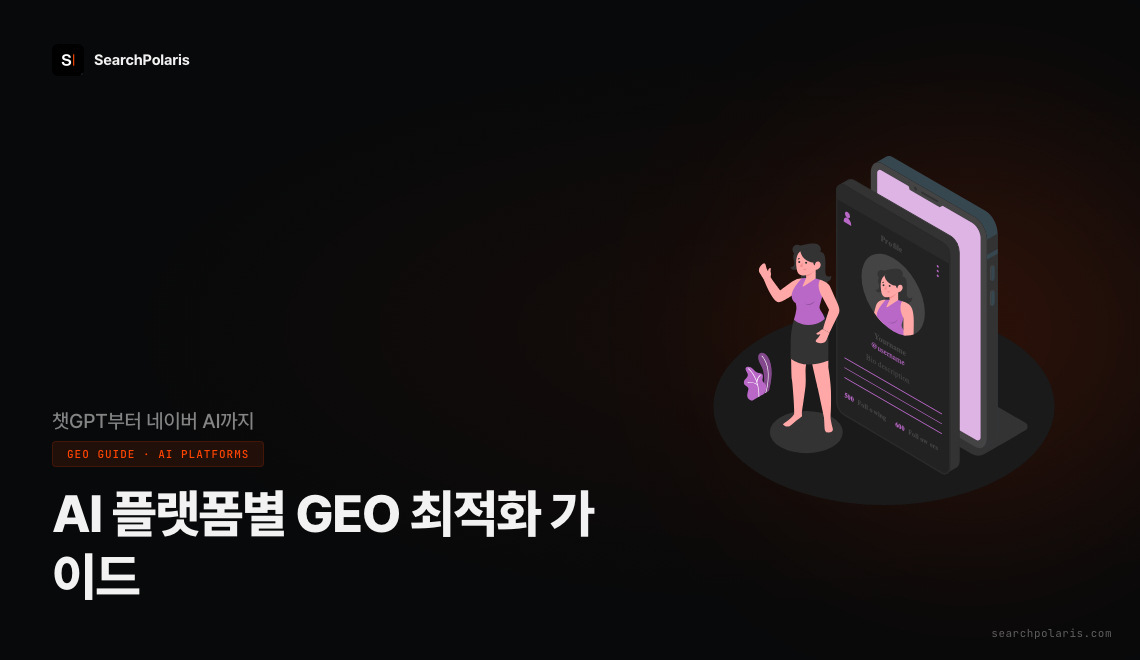 챗GPT·퍼플렉시티·구글 AI Overview·제미나이·네이버 AI 5개 플랫폼의 인용 메커니즘과 최적화 전략 비교 허브 가이드. 플랫폼별 크롤러와 핵심 조건 비교표 포함. 서치폴라리스 2026.05